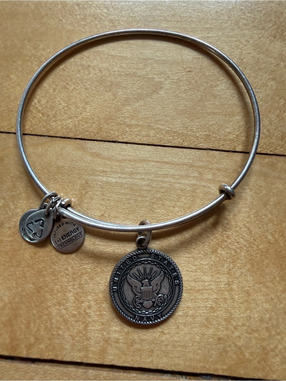 Alex and Ani Silver-Tone United States Navy bracelet